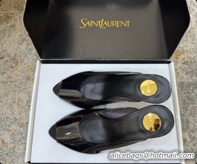 Pretty Style Saint Laurent SABRINA TPU Mules 8.5cm Heel  6073151 Black 2026