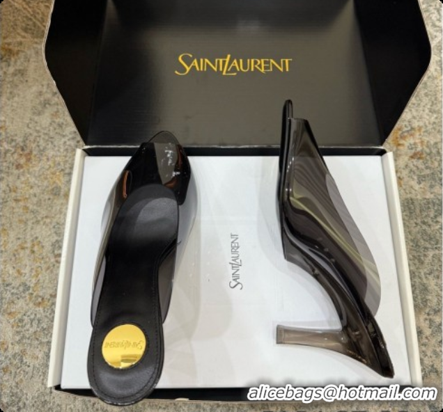 Pretty Style Saint Laurent SABRINA TPU Mules 8.5cm Heel  6073151 Black 2026