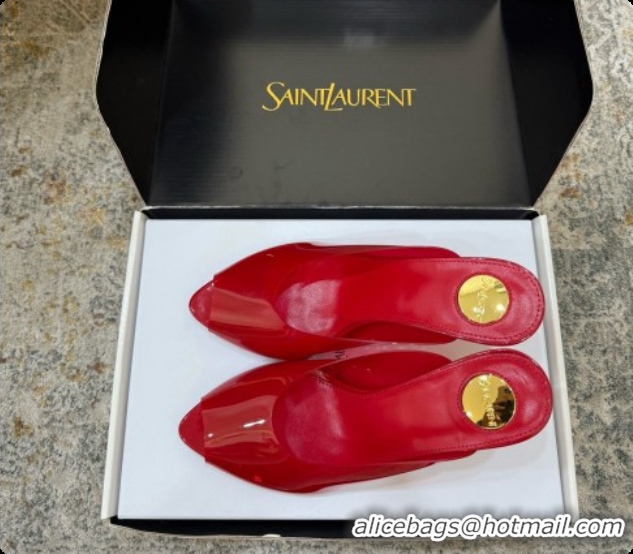 Grade Quality Saint Laurent SABRINA TPU Mules 8.5cm Heel 6073151 Red 2026
