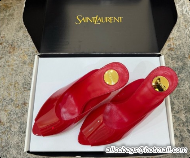 Grade Quality Saint Laurent SABRINA TPU Mules 8.5cm Heel 6073151 Red 2026