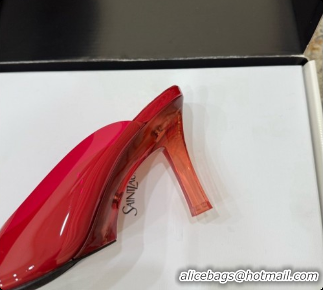 Grade Quality Saint Laurent SABRINA TPU Mules 8.5cm Heel 6073151 Red 2026