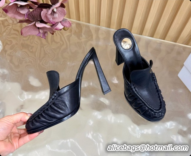Buy Luxury Saint Laurent Le Loafer Mules in Oil Leather S081304 Black 2026