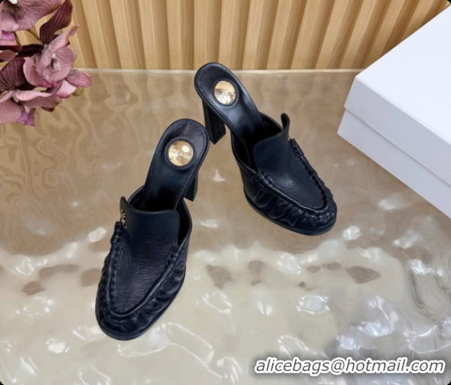Buy Luxury Saint Laurent Le Loafer Mules in Oil Leather S081304 Black 2026