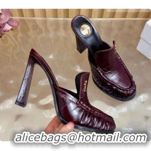 Good Product Saint Laurent Le Loafer Mules in Eel Embossed Leather S081306 Burgundy 2026