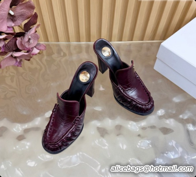 Good Product Saint Laurent Le Loafer Mules in Eel Embossed Leather S081306 Burgundy 2026