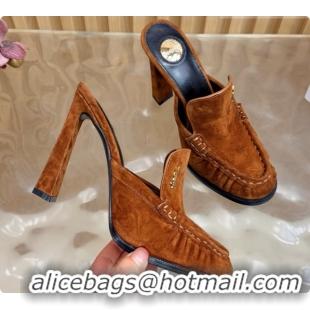 Most Popular Saint Laurent Le Loafer Mules in Suede S081308 Brown 2026
