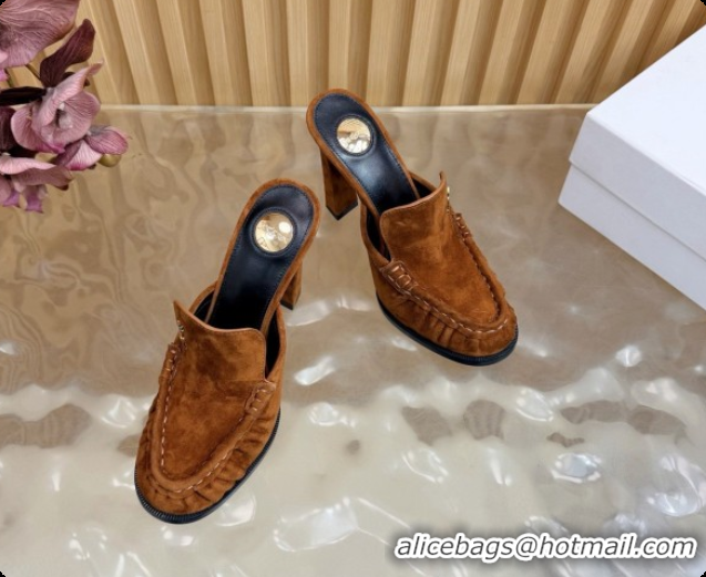 Most Popular Saint Laurent Le Loafer Mules in Suede S081308 Brown 2026