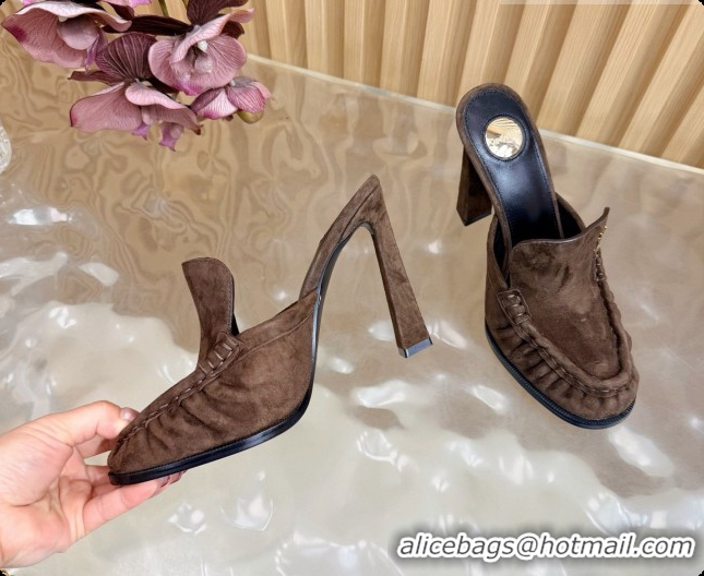 Top Design Saint Laurent Le Loafer Mules in Suede S081310 Coffee 2026