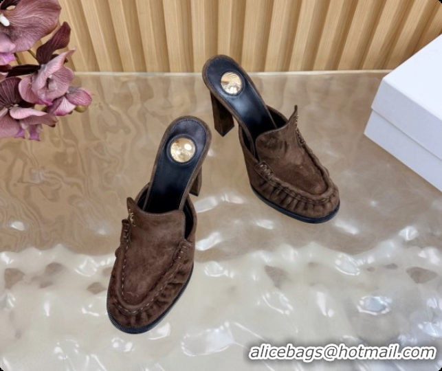 Top Design Saint Laurent Le Loafer Mules in Suede S081310 Coffee 2026