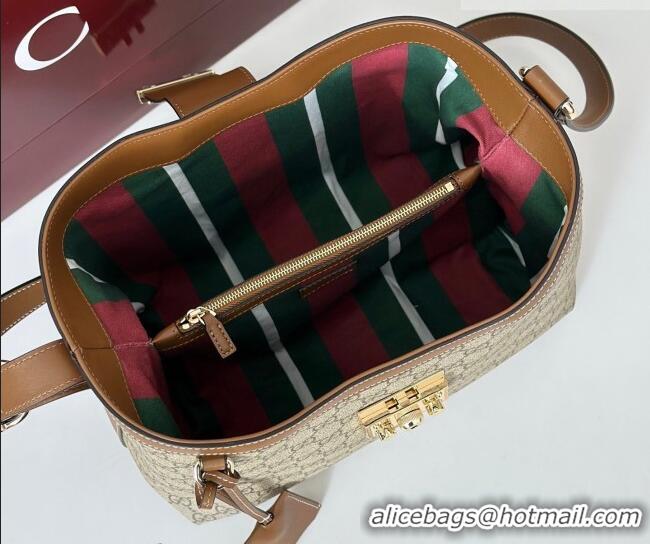 Promotional Gucci Padlock GG Canvas Bucket Bag 839021 Brown 2026