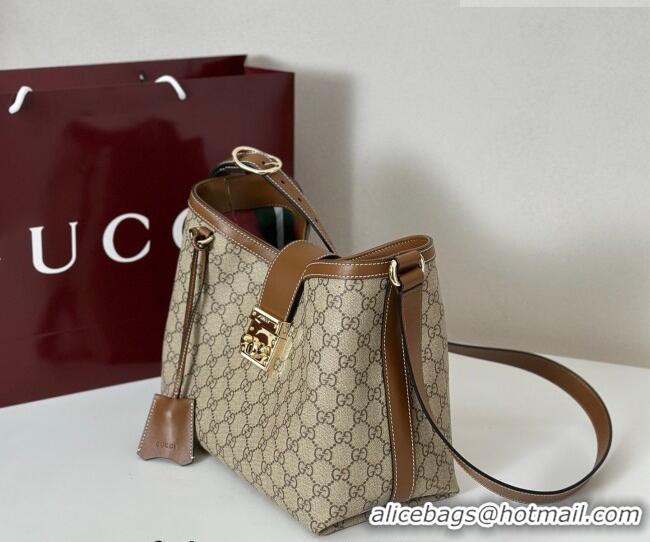 Promotional Gucci Padlock GG Canvas Bucket Bag 839021 Brown 2026