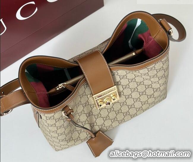 Promotional Gucci Padlock GG Canvas Bucket Bag 839021 Brown 2026
