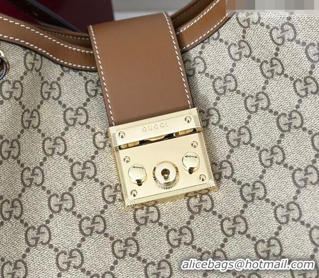 Promotional Gucci Padlock GG Canvas Bucket Bag 839021 Brown 2026