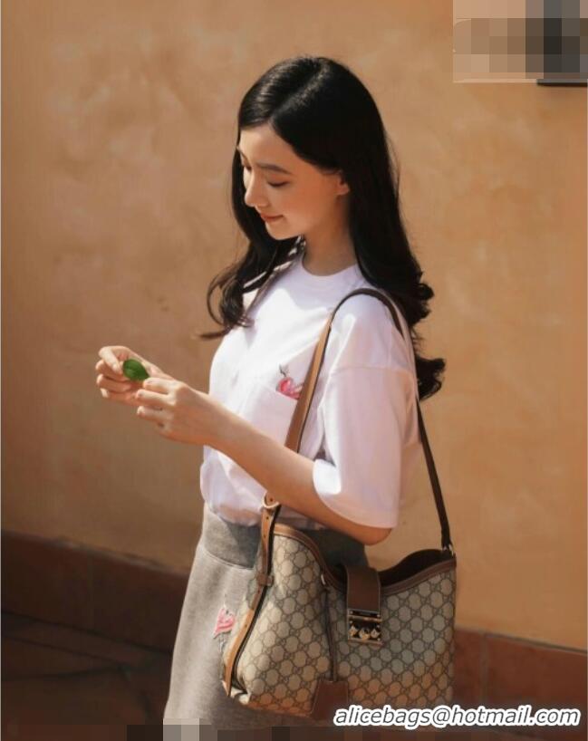 Promotional Gucci Padlock GG Canvas Bucket Bag 839021 Brown 2026