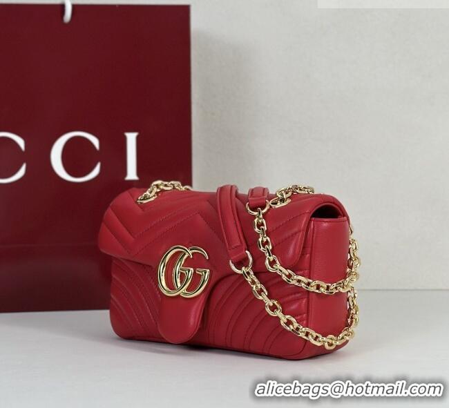 Famous Brand Gucci GG Marmont Small shoulder bag 837280 Bright Red 2026