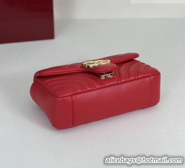 Famous Brand Gucci GG Marmont Small shoulder bag 837280 Bright Red 2026