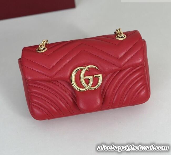 Famous Brand Gucci GG Marmont Small shoulder bag 837280 Bright Red 2026