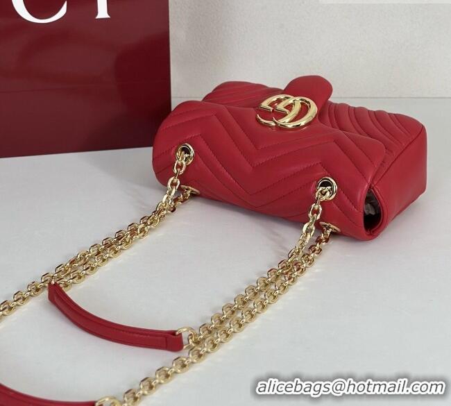 Famous Brand Gucci GG Marmont Small shoulder bag 837280 Bright Red 2026