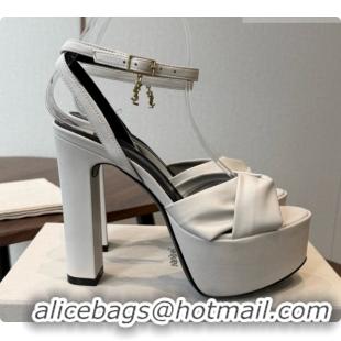 Sophisticated Saint Laurent Franciane Platform Sandals in Smooth Leather White 6081902 2026