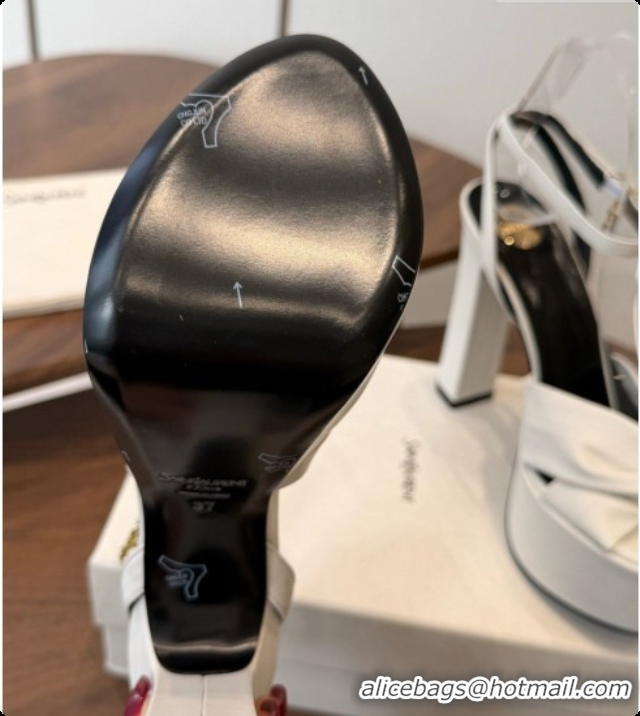 Sophisticated Saint Laurent Franciane Platform Sandals in Smooth Leather White 6081902 2026