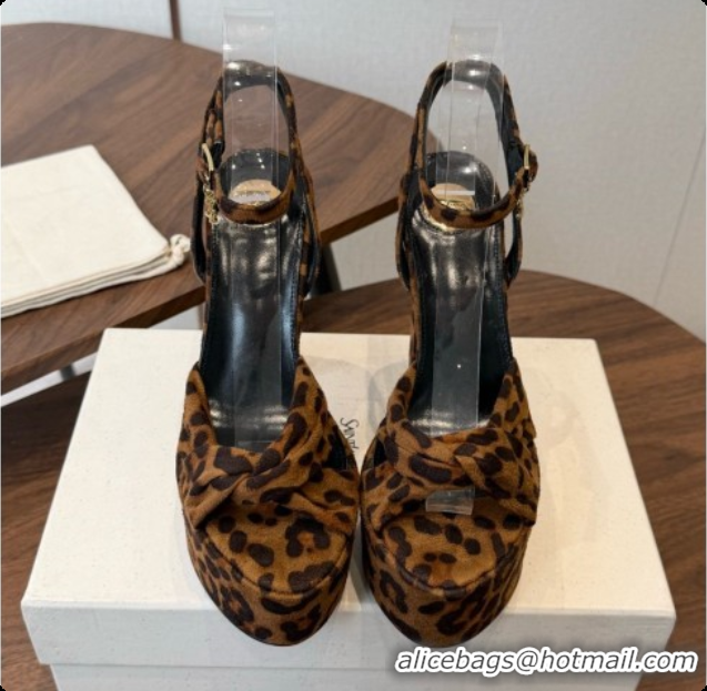 Duplicate Saint Laurent Franciane Platform Sandals Leopard Print 6081905 2026