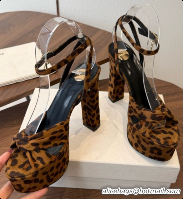 Duplicate Saint Laurent Franciane Platform Sandals Leopard Print 6081905 2026