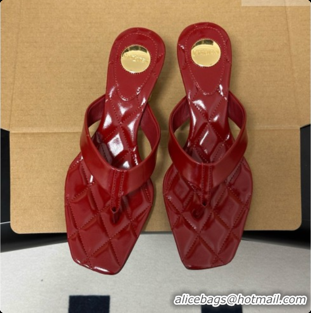 Low Cost Saint Laurent SIP Sandals in Smooth Shiny Leather 4.5cm Heel Red 6081922 2026