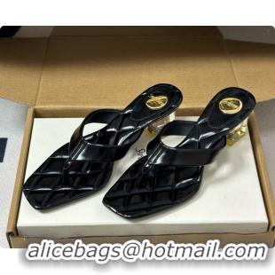 Good Quality Saint Laurent SIP Sandals in Smooth Shiny Leather 4.5cm Heel Black 6081923 2026