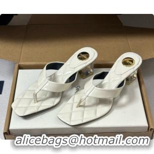 Sophisticated Saint Laurent SIP Sandals in Smooth Shiny Leather 4.5cm Heel White 6081920 2026