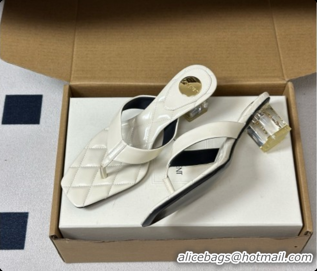 Sophisticated Saint Laurent SIP Sandals in Smooth Shiny Leather 4.5cm Heel White 6081920 2026