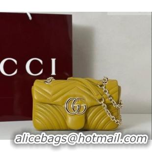 Top Quality Gucci GG Marmont Small shoulder bag 837280 Mustard Yellow 2026