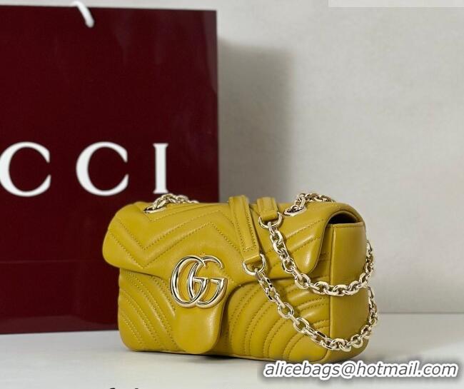 Top Quality Gucci GG Marmont Small shoulder bag 837280 Mustard Yellow 2026