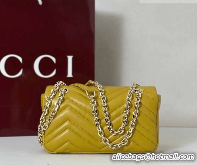 Top Quality Gucci GG Marmont Small shoulder bag 837280 Mustard Yellow 2026