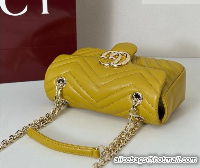 Top Quality Gucci GG Marmont Small shoulder bag 837280 Mustard Yellow 2026