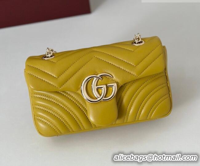 Top Quality Gucci GG Marmont Small shoulder bag 837280 Mustard Yellow 2026