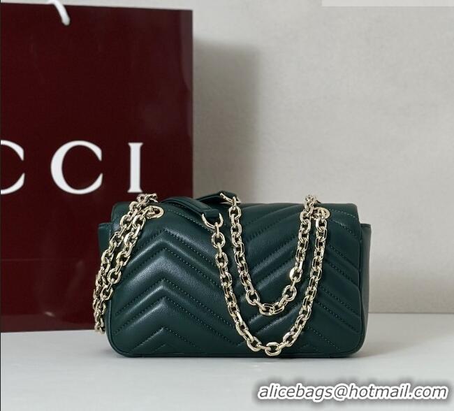 Top Grade Gucci GG Marmont Small shoulder bag 837280 Dark Green 2026