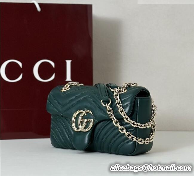 Top Grade Gucci GG Marmont Small shoulder bag 837280 Dark Green 2026