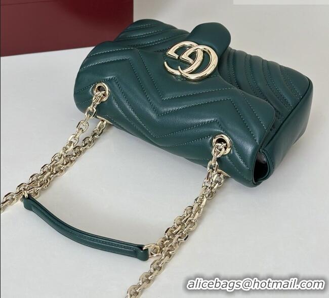Top Grade Gucci GG Marmont Small shoulder bag 837280 Dark Green 2026