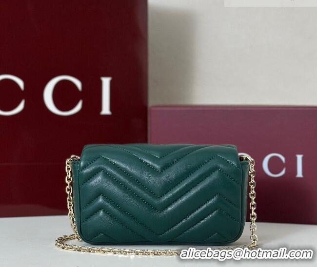 Top Quality Gucci GG Marmont mini shoulder bag 841290 Dark Green 2025