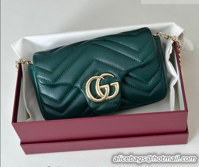 Top Quality Gucci GG Marmont mini shoulder bag 841290 Dark Green 2025