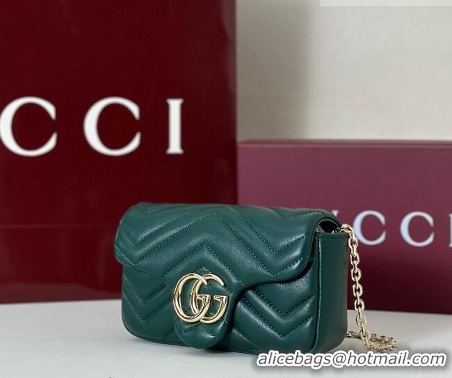 Top Quality Gucci GG Marmont mini shoulder bag 841290 Dark Green 2025