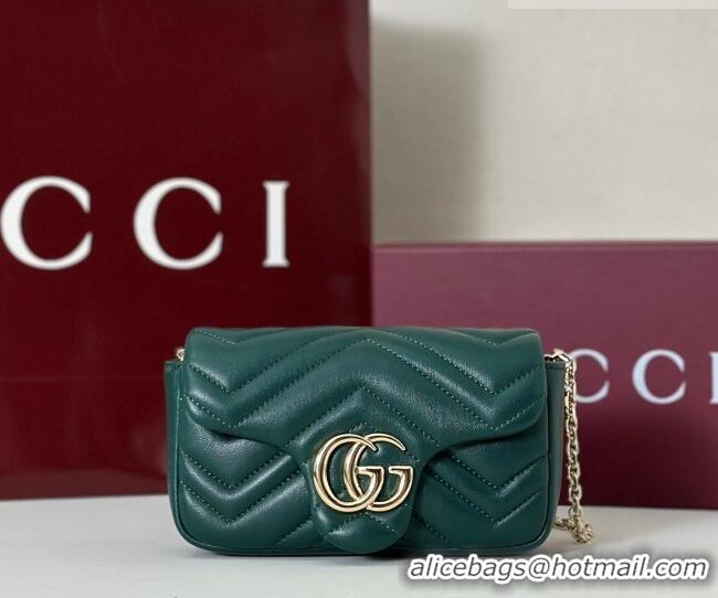 Top Quality Gucci GG Marmont mini shoulder bag 841290 Dark Green 2025
