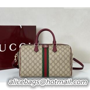 Luxury Cheap Gucci Ophidia large boston bag in GG Canvas 836824 Ancora Red 2026
