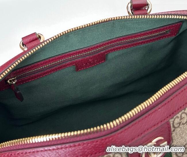 Luxury Cheap Gucci Ophidia large boston bag in GG Canvas 836824 Ancora Red 2026