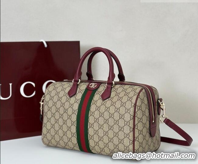 Luxury Cheap Gucci Ophidia large boston bag in GG Canvas 836824 Ancora Red 2026