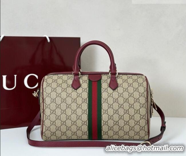 Luxury Cheap Gucci Ophidia large boston bag in GG Canvas 836824 Ancora Red 2026