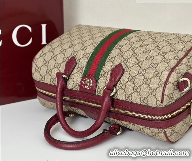 Luxury Cheap Gucci Ophidia large boston bag in GG Canvas 836824 Ancora Red 2026