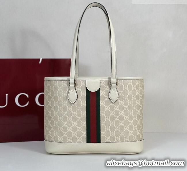 Promotional Gucci Ophidia medium tote bag in GG Canvas 836849 Beige/White 2026