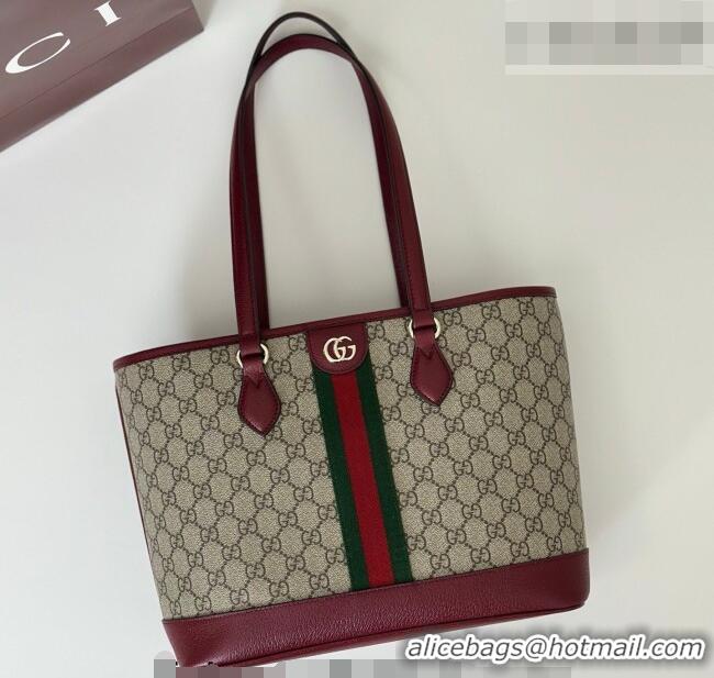Low Cost Gucci Ophidia medium tote bag in GG Canvas 836849 Ancora Red 2026