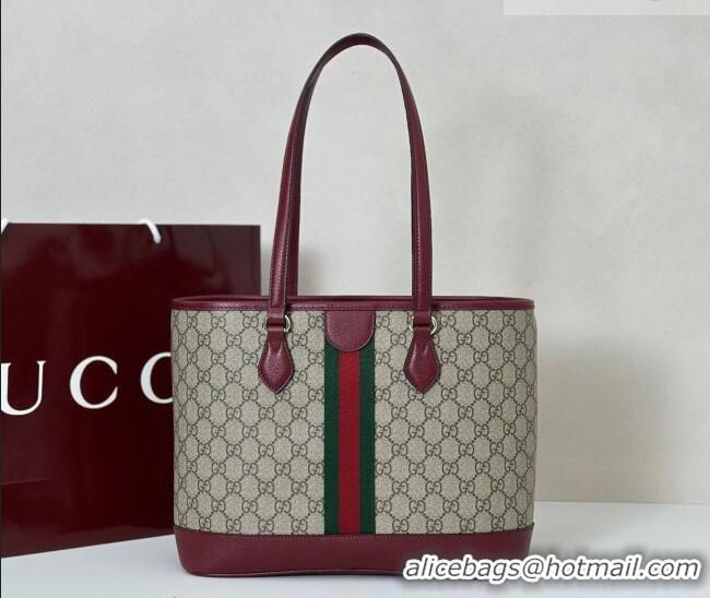 Low Cost Gucci Ophidia medium tote bag in GG Canvas 836849 Ancora Red 2026